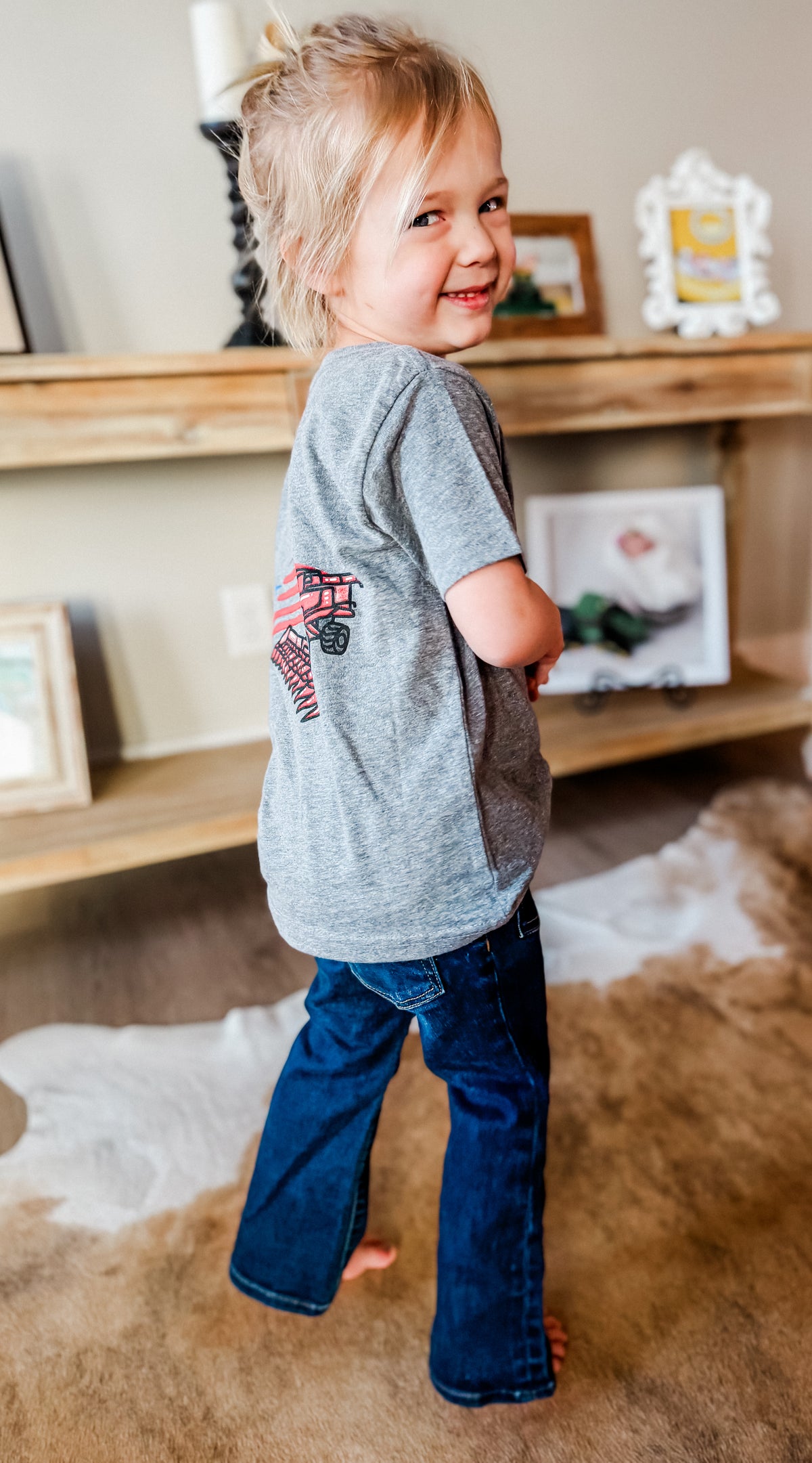 Combine + Cross + American Flag- Kids Tee