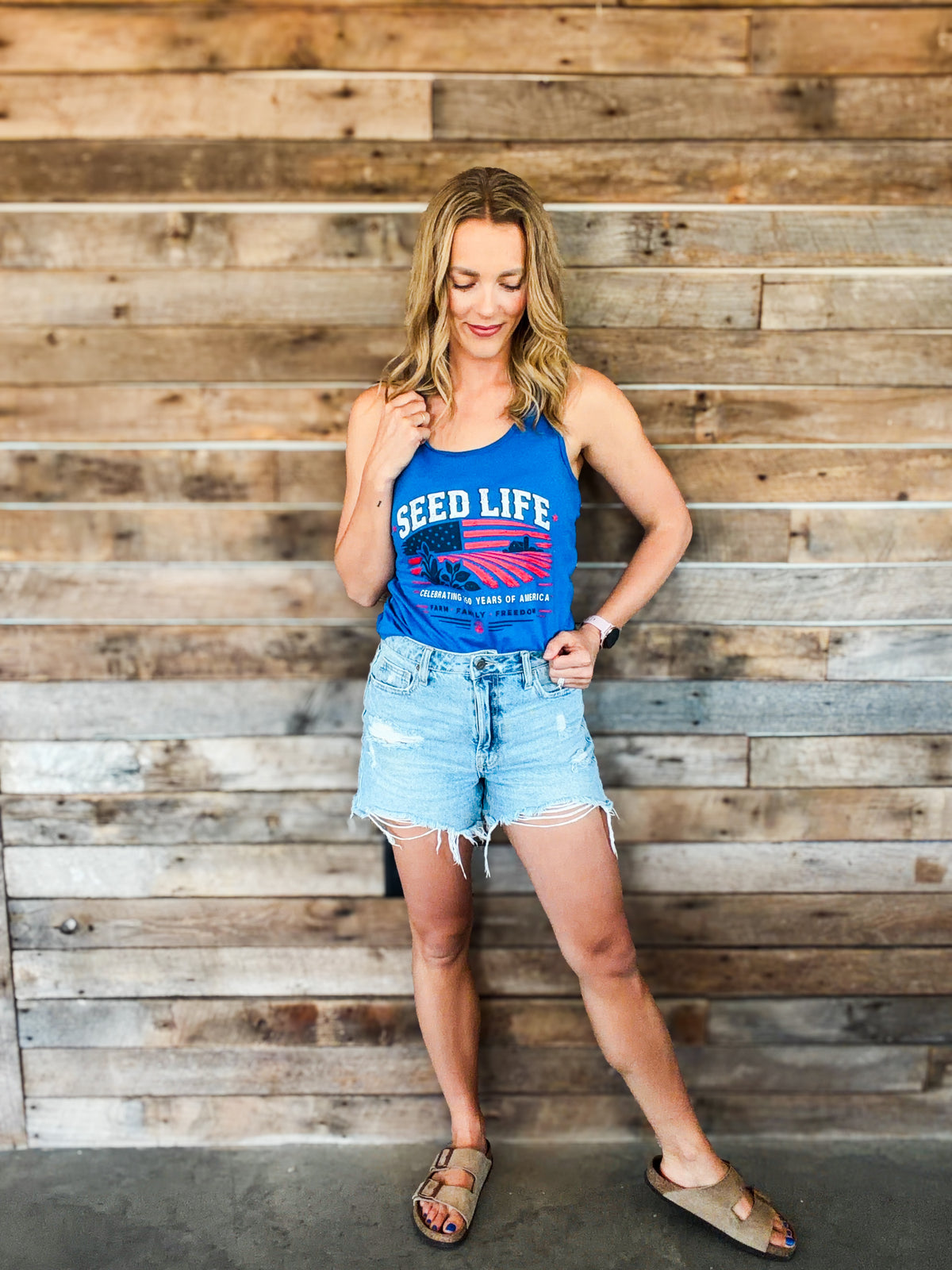 Red, White, and Seed Life Tank Tops