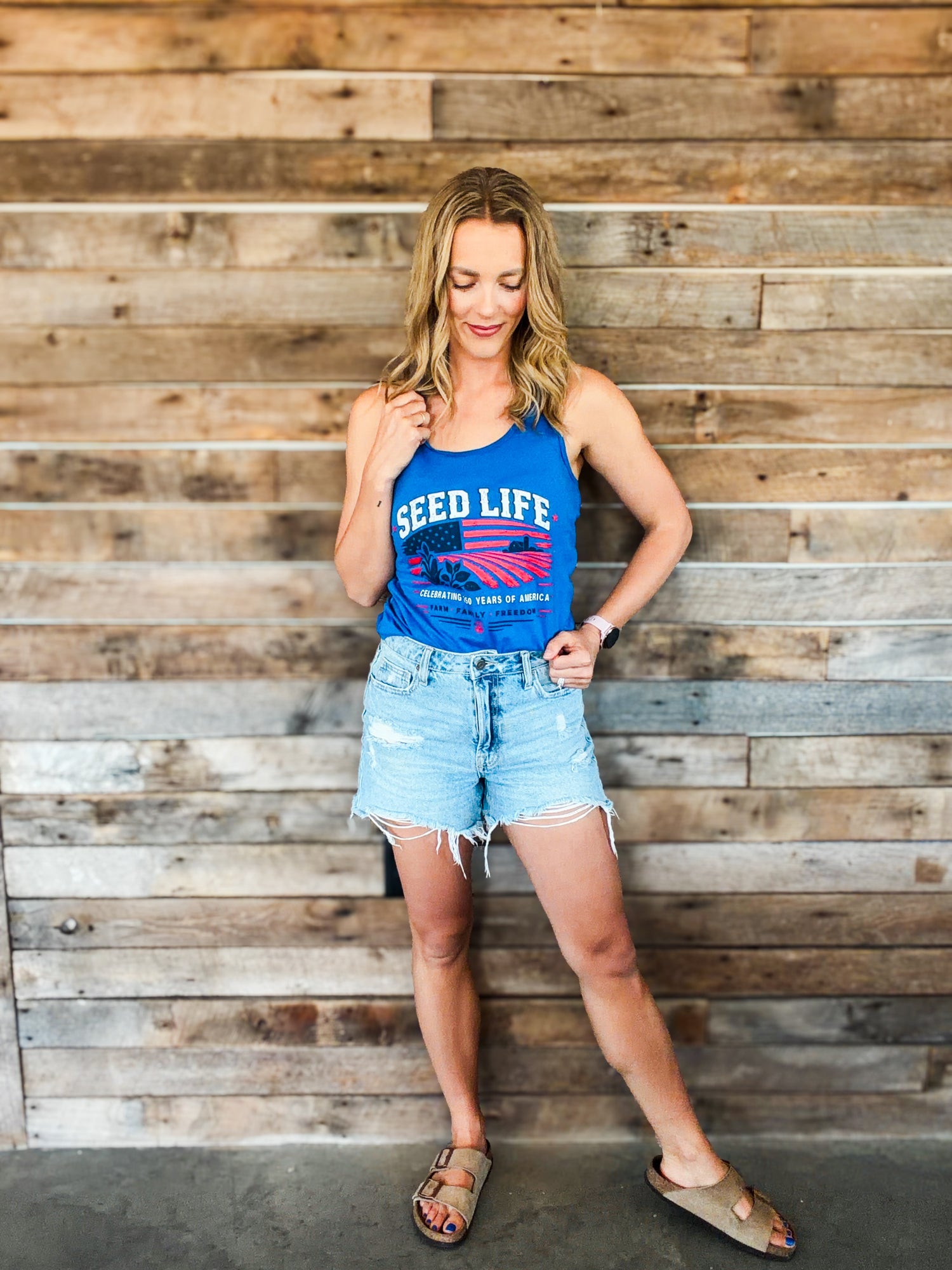 Red, White, and Seed Life Tank Tops