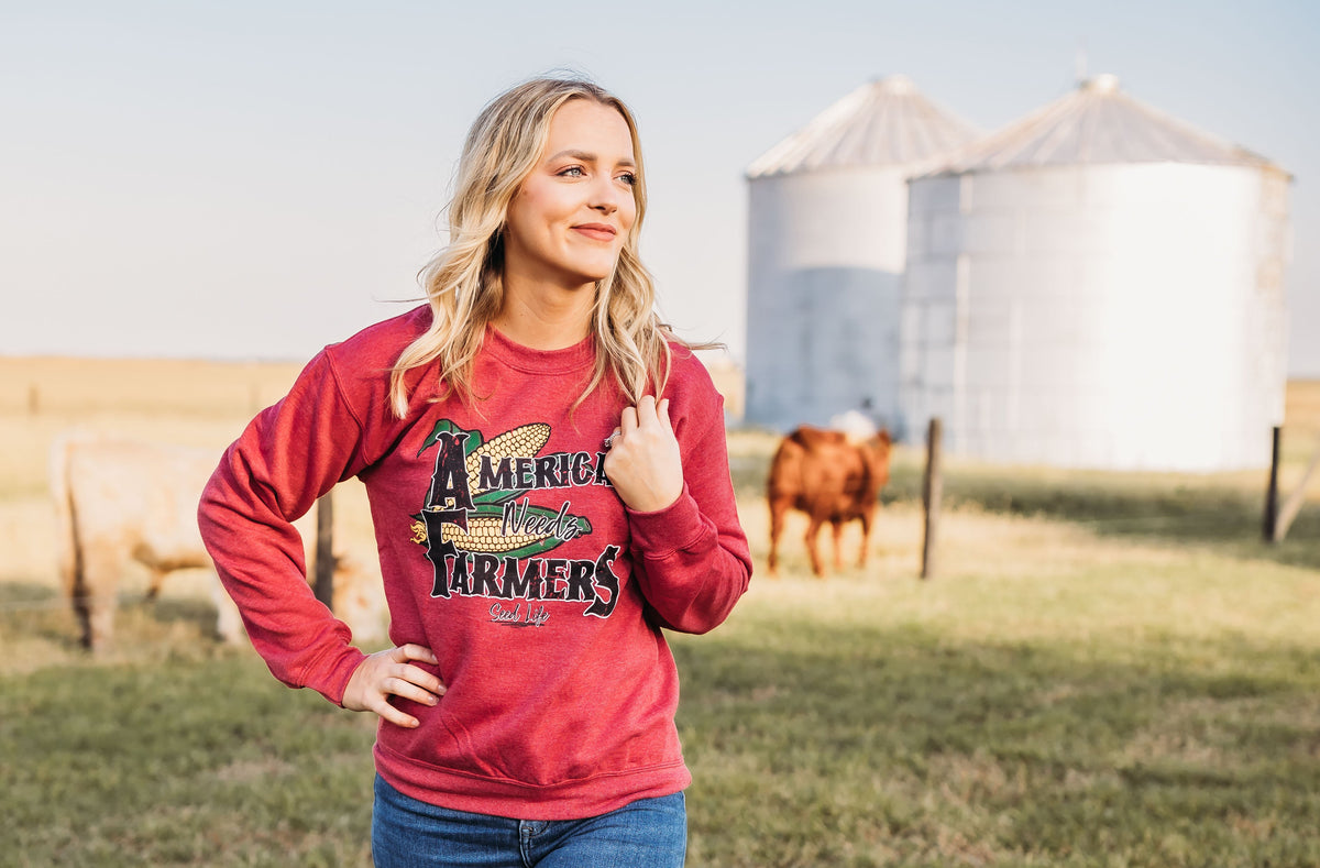 America Needs Farmers- Crewneck