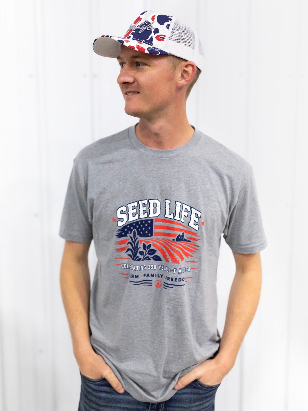 Red, White, & Seed Life Adult Tee