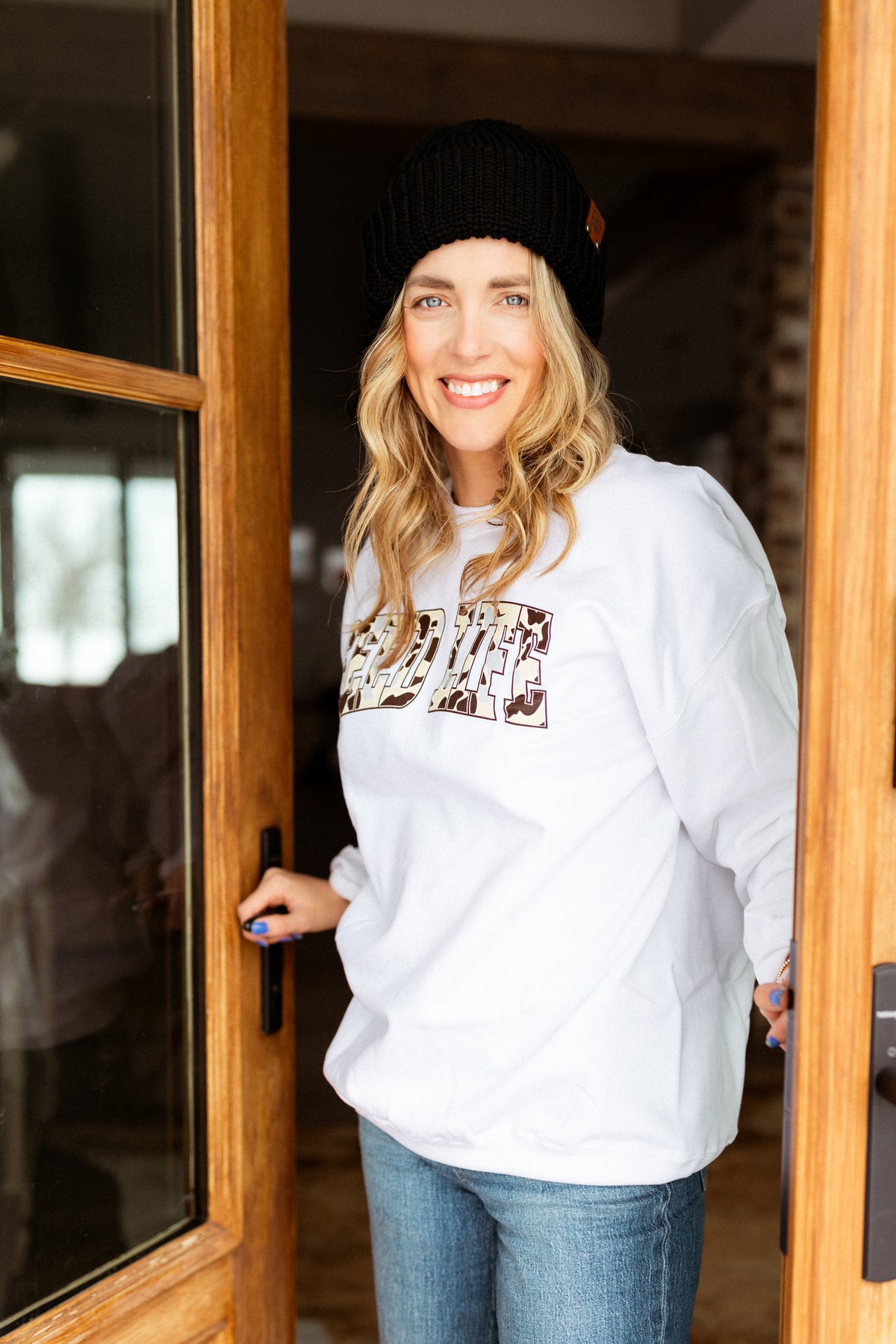 Seed Life Camo Lettering Crewneck